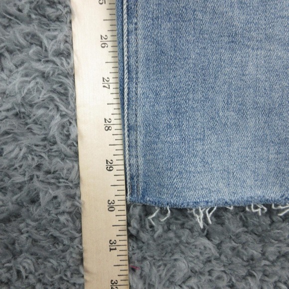 JustUSA Jeans Womens 14 Blue Longer Length Wide Leg Fringe Hem 32x30* NWT - Picture 8 of 16